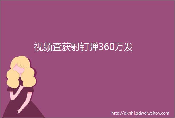 视频查获射钉弹360万发